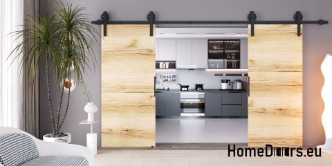 Drzwi przesuwne 140 naścienne ALFA LOFT 04 Dąb Grand 70 + system przesuwny