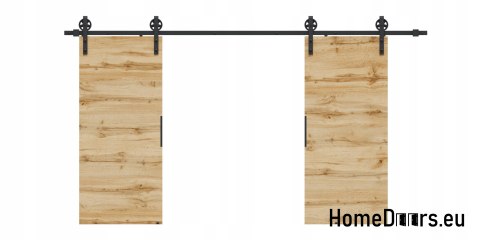 Drzwi przesuwne 140 naścienne ALFA LOFT 04 Dąb Wotan 70 + system przesuwny