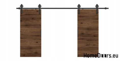 Drzwi przesuwne 148 naścienne ALFA LOFT 04 Orzech 74 + system przesuwny