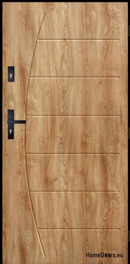 Drzwi Zewnętrzne PANTOR BOSTON Prawe 100 Dąb Turner Grube 72mm Ciepłe