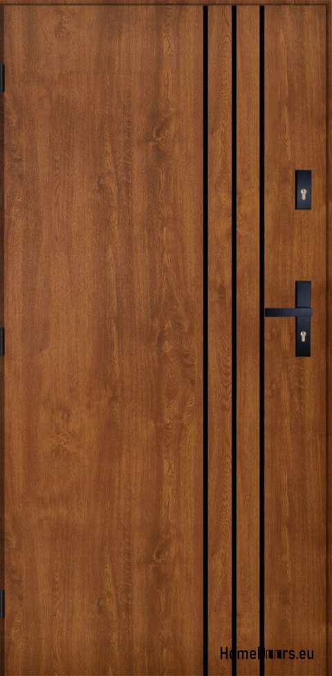 Drzwi Zewnętrzne PANTOR HURON Lewe 100 Złoty Dąb Grube 72mm Ciepłe