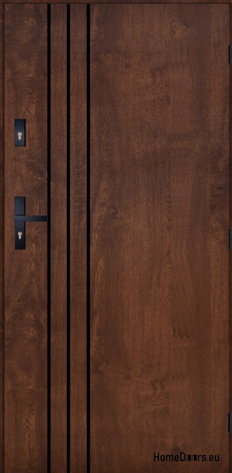 Drzwi Zewnętrzne PANTOR HURON Prawe 100 Orzech Grube Grube 72mm Ciepłe