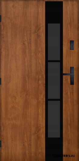 Drzwi Zewnętrzne PANTOR MARS 11 Lewe 90 Złoty Dąb Grube 72mm Ciepłe