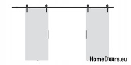 Drzwi przesuwne 120 naścienne ALFA LOFT 01 Białe 60 + system przesuwny
