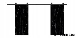 Drzwi przesuwne 120 naścienne ALFA LOFT 01 Marmur Czarny60+system przesuwny