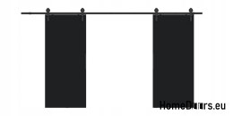 Drzwi przesuwne 130 naścienne ALFA LOFT 01 Czarne 65 + system przesuwny