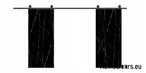 Drzwi przesuwne 130 naścienne ALFA LOFT 01 Marmur Czarny65+system przesuwny