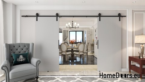 Drzwi przesuwne 140 naścienne ALFA LOFT 01 Szare 70 + system przesuwny