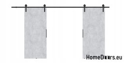 Drzwi przesuwne 148 naścienne ALFA LOFT 01 Beton 74 + system przesuwny