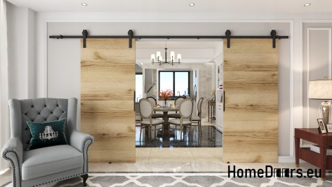 Drzwi przesuwne 148 naścienne ALFA LOFT 01 Dąb Grand 74 + system przesuwny