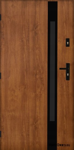 Drzwi Zewnętrzne PANTOR MARS 09 Lewe 80 Złoty Dąb Grube 72mm Ciepłe
