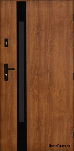 Drzwi Zewnętrzne PANTOR MARS 09 Prawe 100 Złoty Dąb Grube 72mm Ciepłe