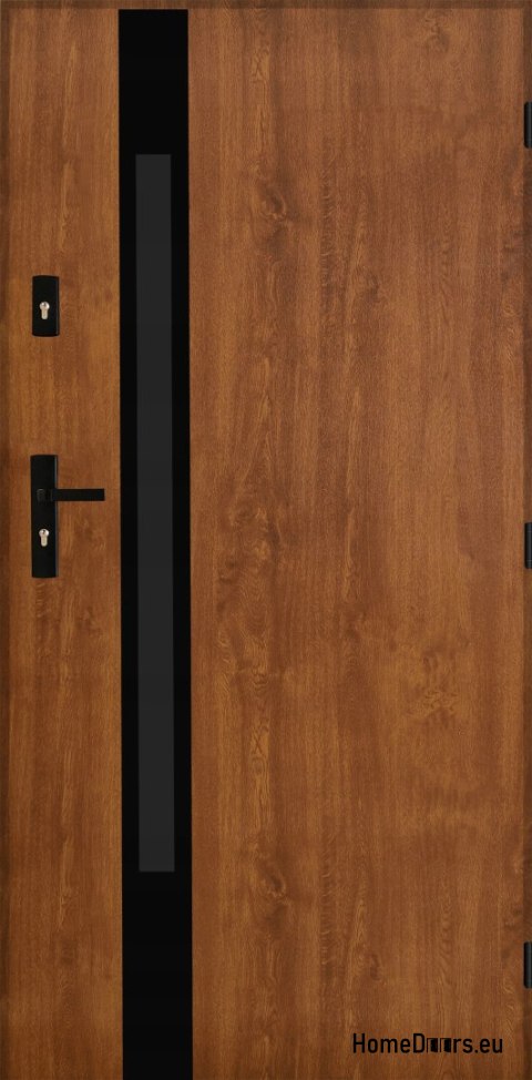 Drzwi Zewnętrzne PANTOR MARS 09 Prawe 100 Złoty Dąb Grube 72mm Ciepłe