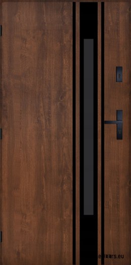 Drzwi Zewnętrzne PANTOR MARS 10 Lewe 90 Orzech Grube 72mm Ciepłe