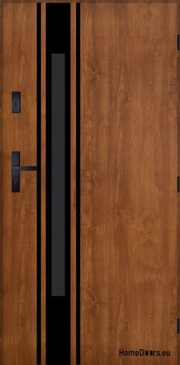 Drzwi Zewnętrzne PANTOR MARS 10 Prawe 80 Złoty Dąb Grube 72mm Ciepłe