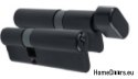 Wkładka patentowa z gałką czarna system jednego klucza 35/45+G45/35
