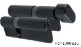 Wkładka patentowa z gałką czarna system jednego klucza 35/45+G45/35